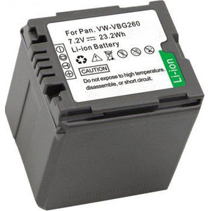 Replacement Battery for VW-VBG260 Panasonic VW-VBG130 HDC-HS700 HS350 HS250 HS300 Battery