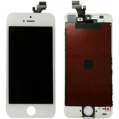 Replacement White iPhone 5S LCD Screen + Touch Digitizer + Glass Panel - Click Image to Close