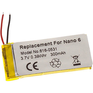(image for) Replacement Battery for A1366 iPod Nano 6th Gen 6G 616-0531 MC525LL/LA MC526LL/A