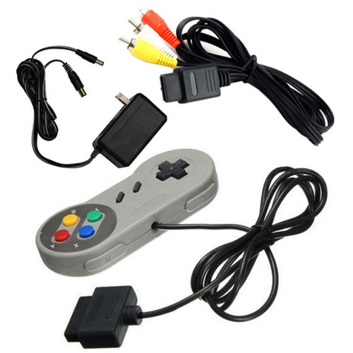 SNES Super Nintendo Controller + AV Cable + AC Adapter Power Cord Super NES
