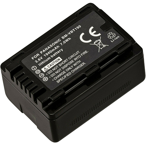 Replacement Battery for VW-VBT190 Panasonic HC-W850 HC-V480MS HC-VX870K HC-V770K