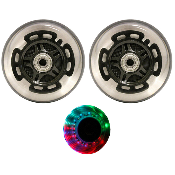 (image for) 2 x 100mm LED Wheels for Razor Scooter + ABEC-9 Bearings LIGHT UP